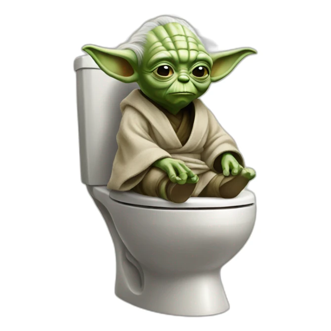 Yoda in toilet sticker