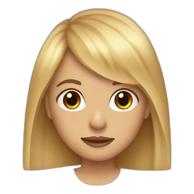 Brown long hair blonde girl with curtain bangs sticker