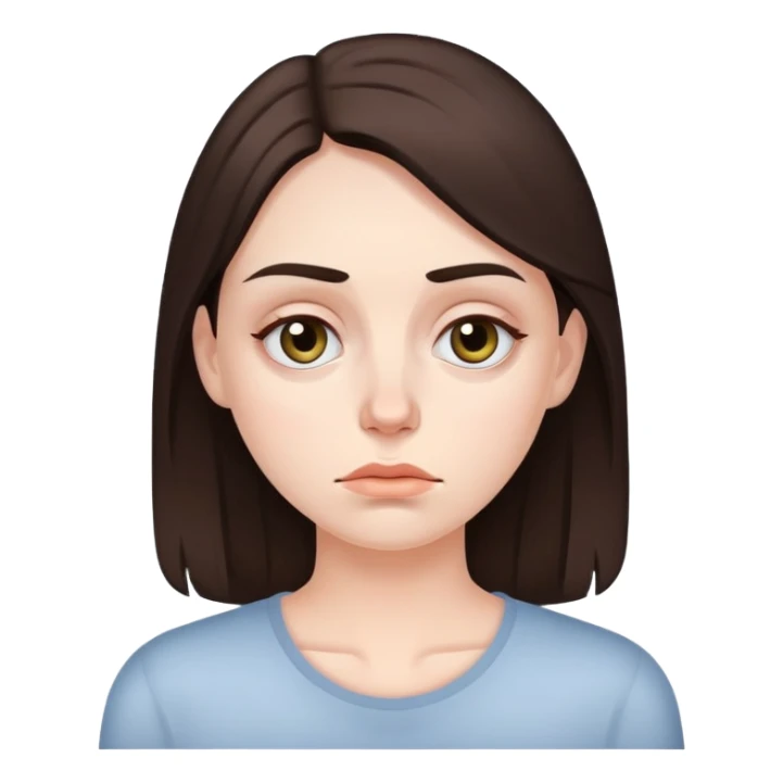 tired brunette woman with dark circles under eyes sticker