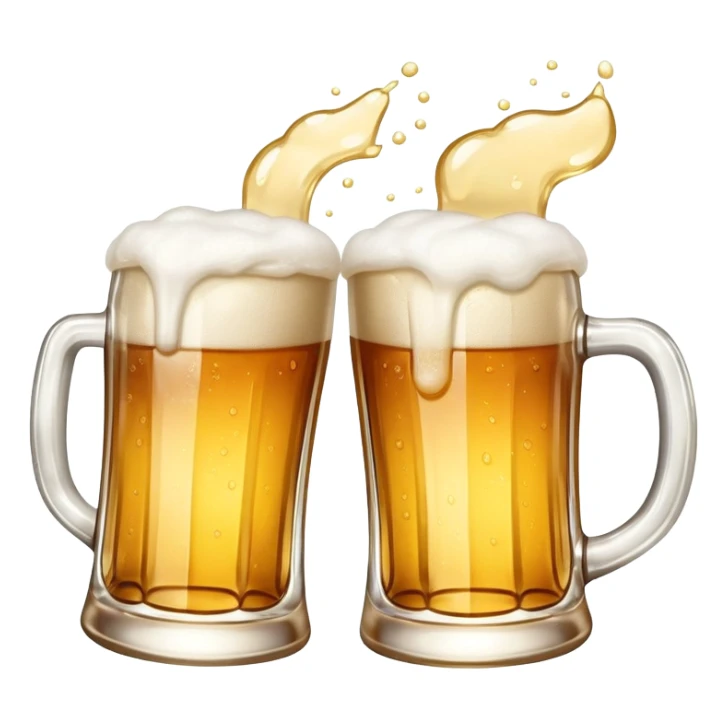 two beer mugs clinking together in a toast sticker
