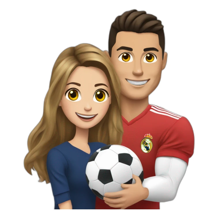 cristiano ronaldo play football with his girlfriend georgina sticker