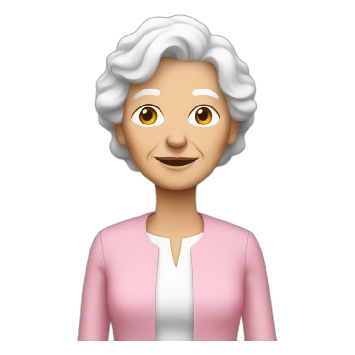 white old woman in pink monochrome outfit sticker