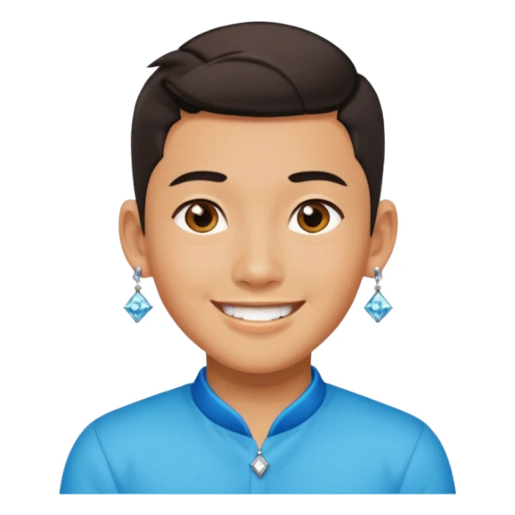 zesty gay chinese boy with diamond stud earings sticker