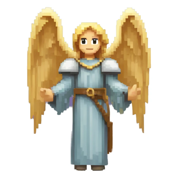 Pixel art of a medieval angel  sticker