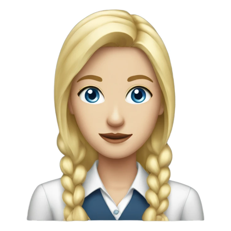 young blond secretary with blue eyes sticker
