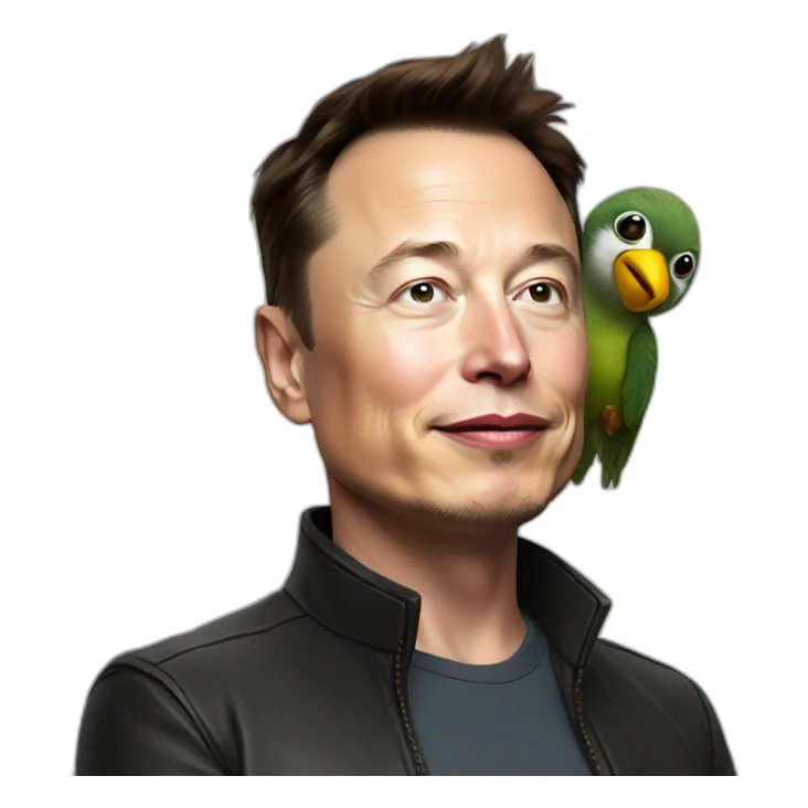 elon musk with bird sticker