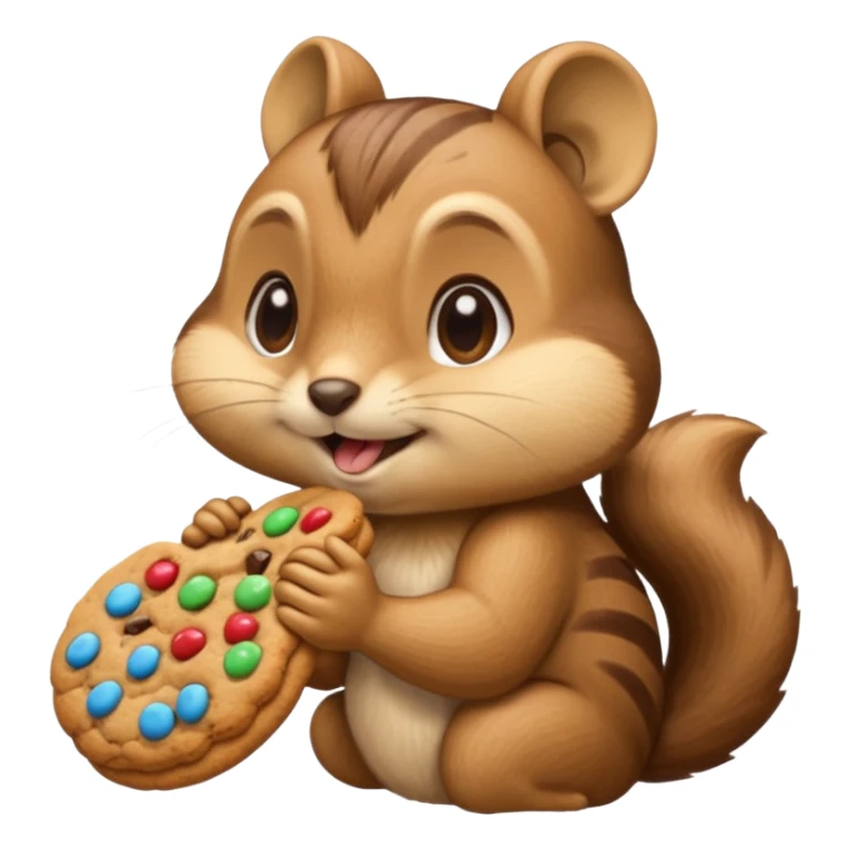 side view of this iphone chipmunk emoji eating cookie sweetly ; 🍪 use the SAME iphone ios cookies / chipmunk sticker