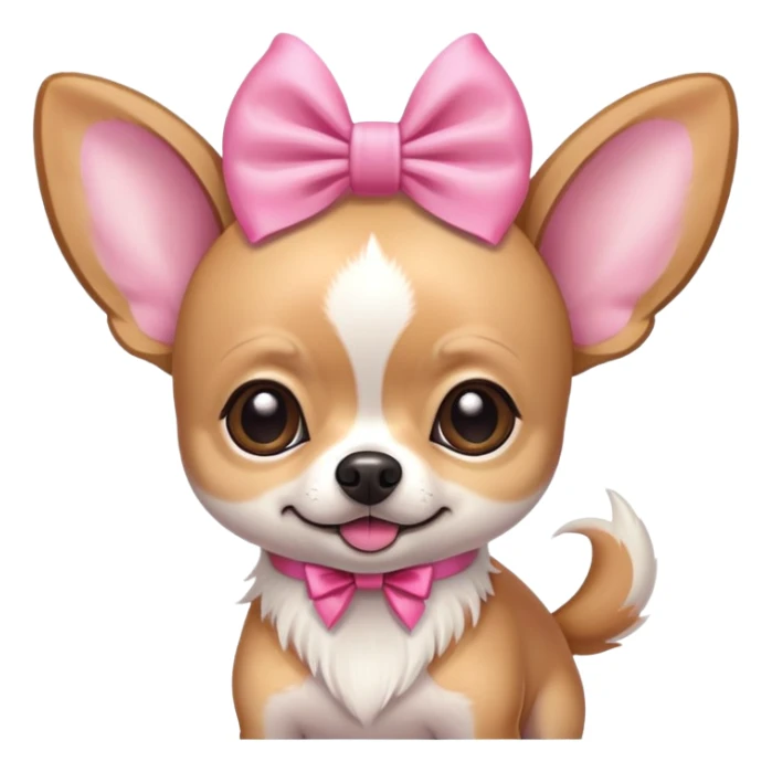 Light chihuahua with big pink bow on head sticker