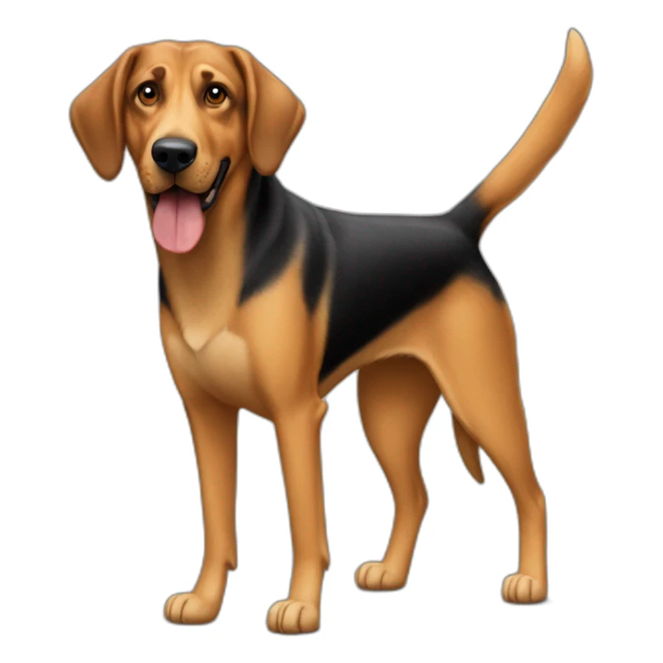 coonhound and German shepherd mix dog walking sticker