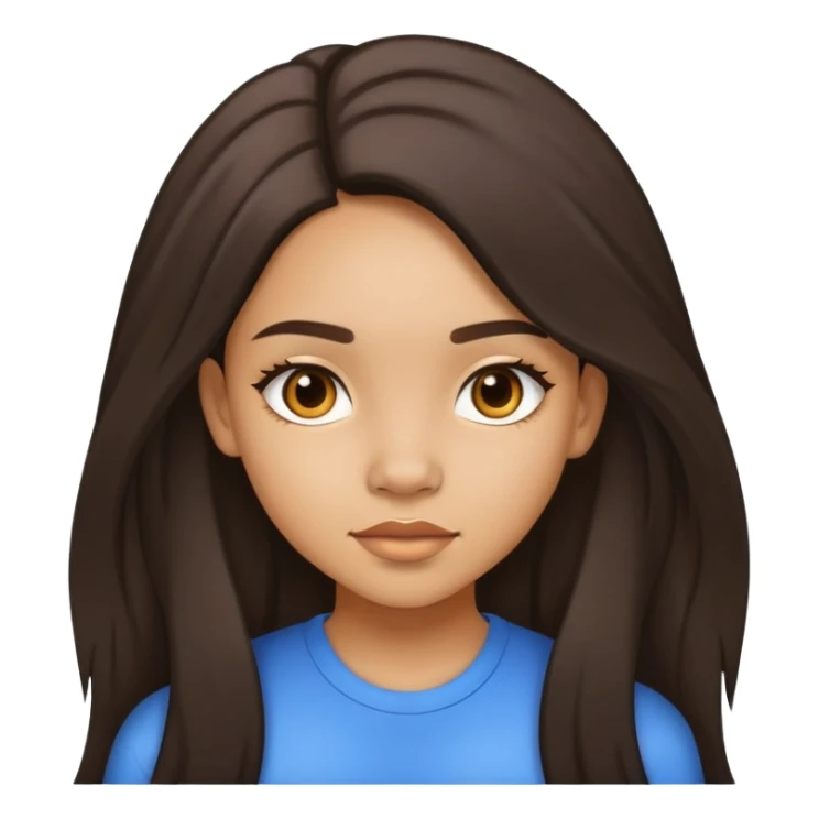 Lightskin girl with medium long hair  sticker