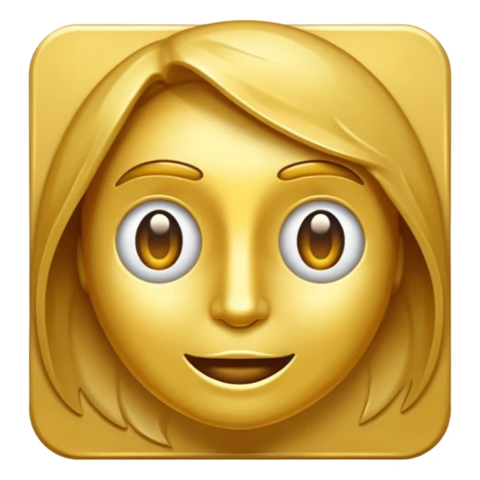 eine goldene schallpaltte, die ein gesicht hat und lächerlt sticker