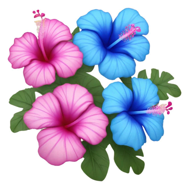 pink and blue hibiscus  sticker
