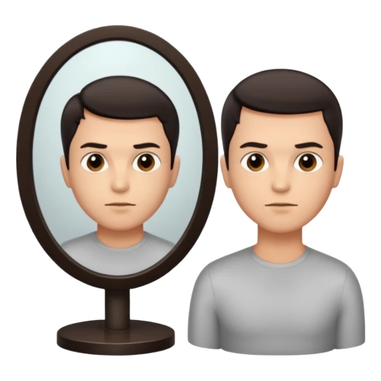 the man with the opposite view in the mirror sticker