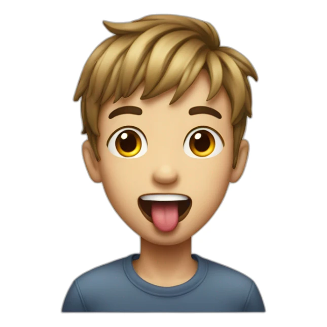 boy tongue out no body sticker