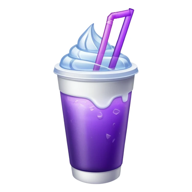 Make a styrofoam cup but 2 in one cup with a purple drink and ice in it sticker