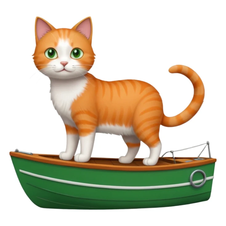 Cat standing on a the edge of an boat  sticker