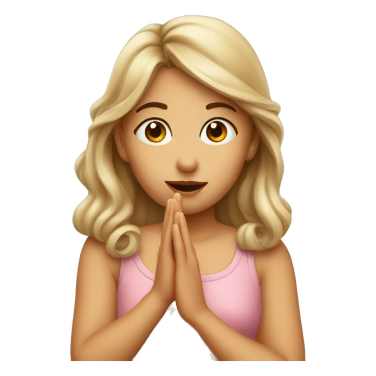 Girl blow a kiss with a hand sticker