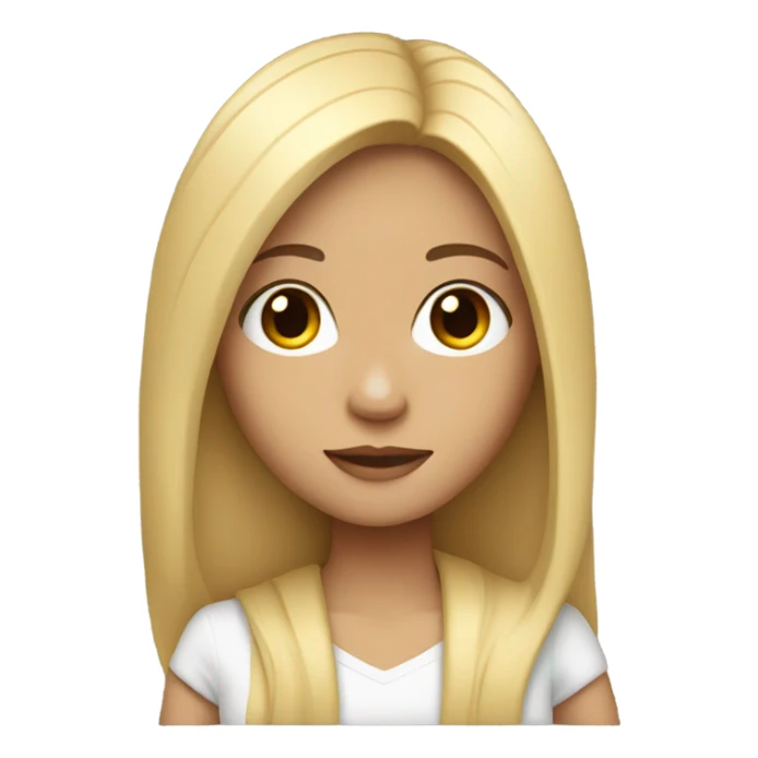 A light skin girl with black straight hair sticker