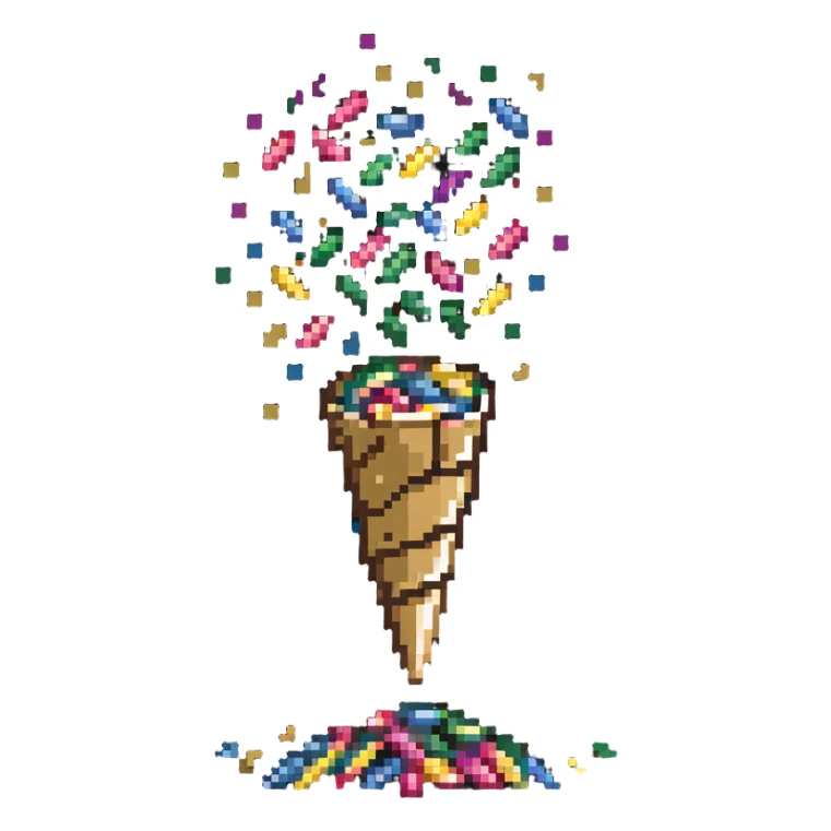 party confetti cone popper shooting sparkly confetti sticker