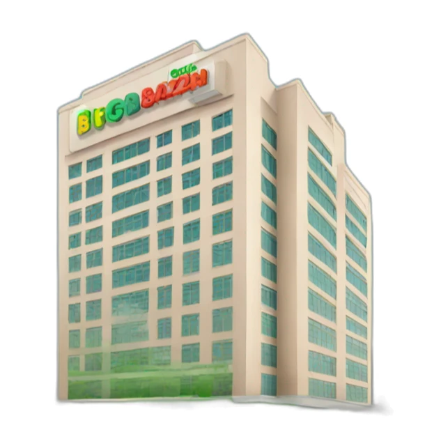 building with bigbazar logo sticker