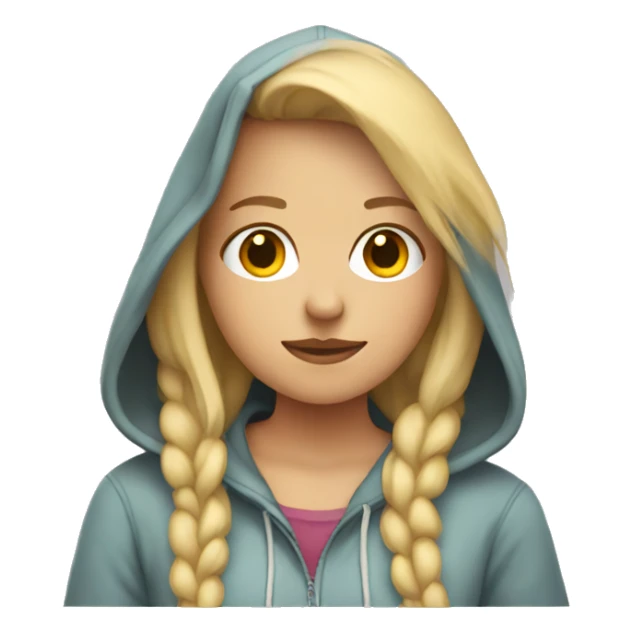 Blonde girl wearing a hoodie  sticker