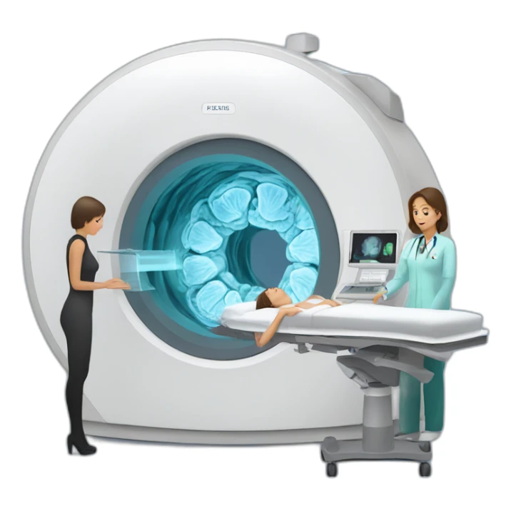 Posh-Radiologist-performing-breast-mri-to-woman sticker