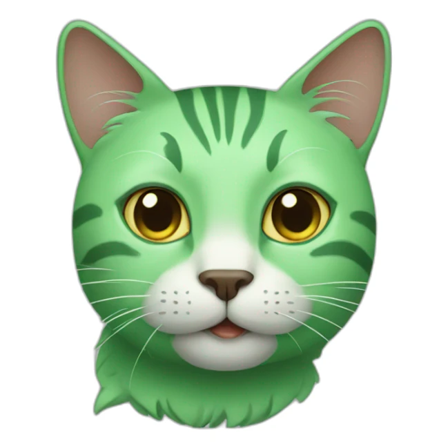 Green cat sticker