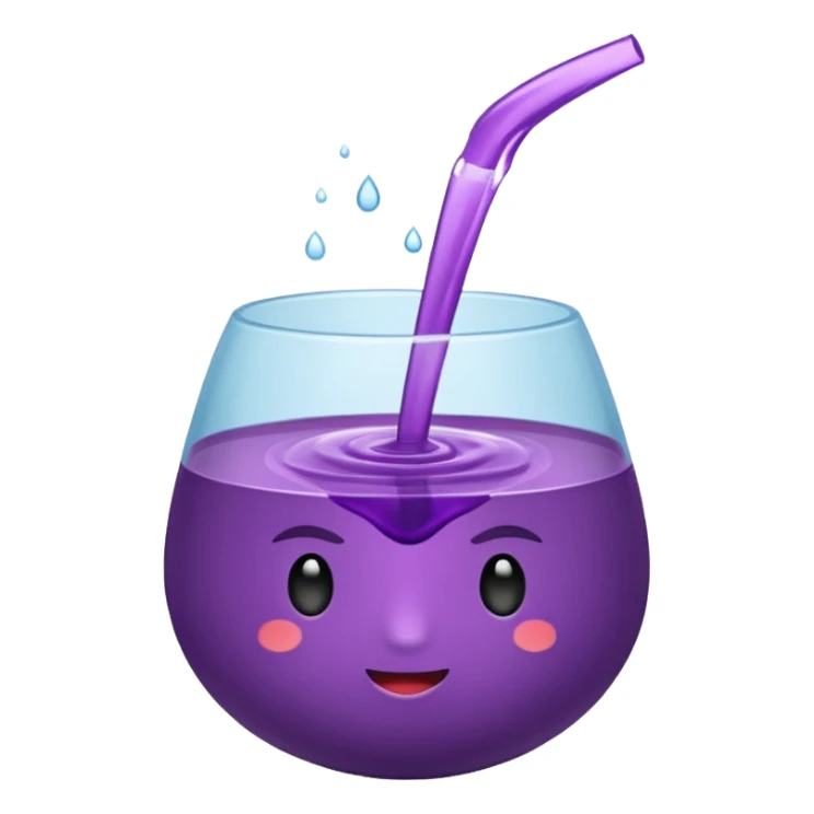 vaso de plumavit con liquido morado chorreando sticker