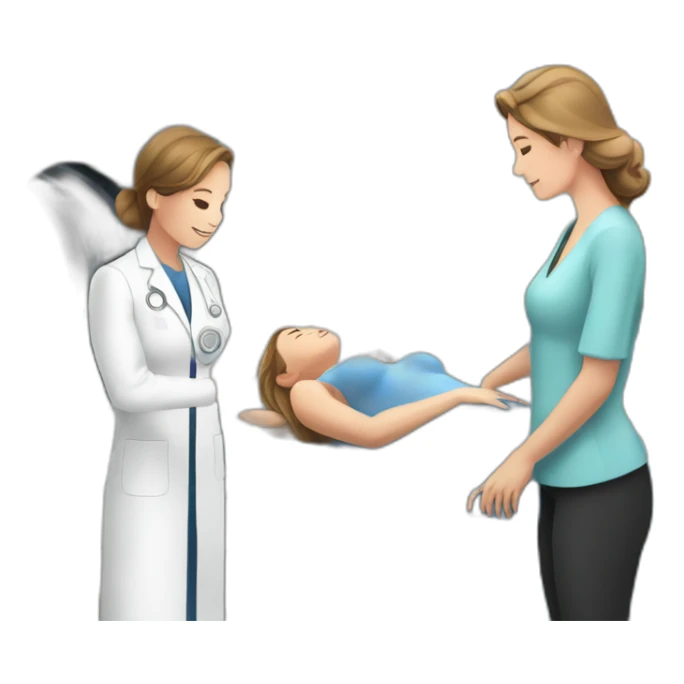 Posh-Radiologist-performing-breast-mri-to-woman sticker