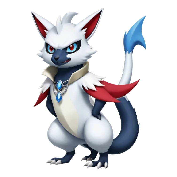 Cool Edgy Nargacuga-Absol-Zangoose-Sneasel-Quilava with a collar on, full body sticker