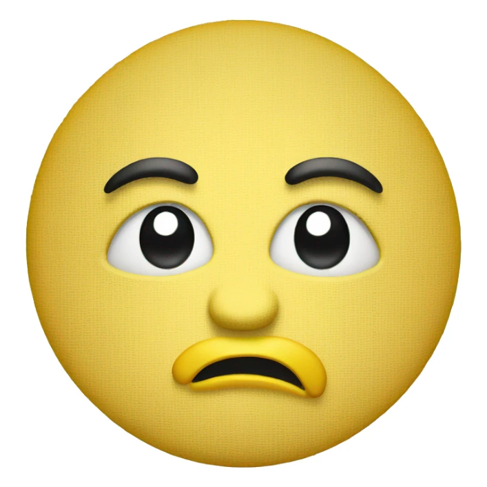 Yellow emoji face with one raised eyebrow sticker