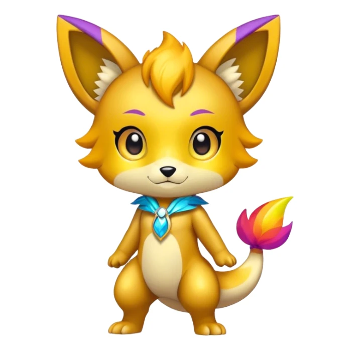 Shiny Chibi Anthro Sona Fakemon-Spectrobe Full Body sticker