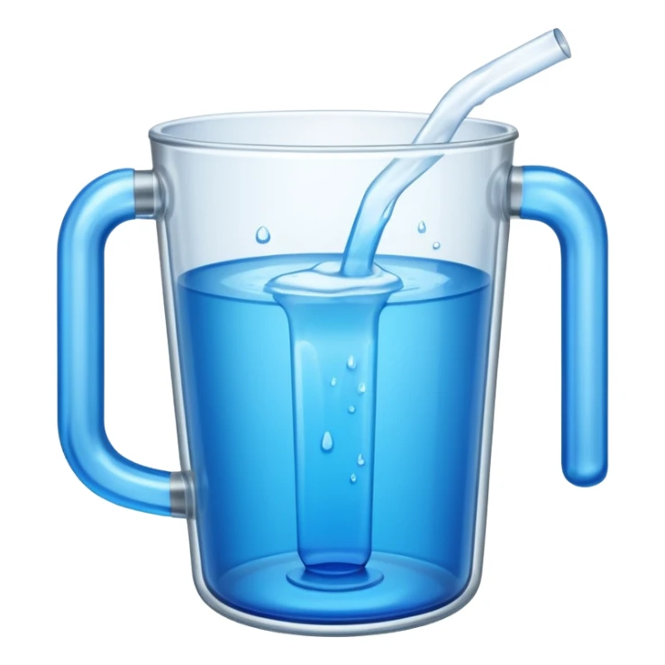 A large clear glass mug with a bright blue liquid inside. Mug had no curve to it, up and down with ridges. Similar to a beer mug. For a drink called a trashcan. Not a pitcher with a spout. Make the mug thicker and white/clear, not blue sticker