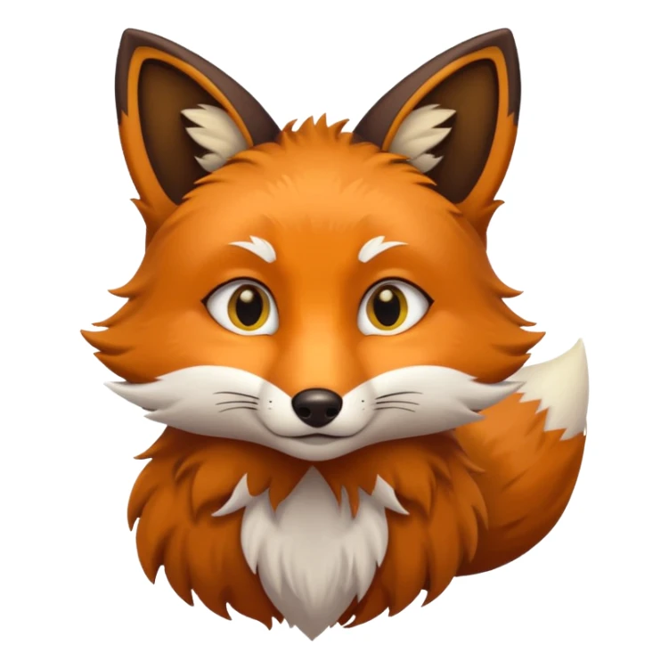 a brown fox with yellow eyes emoji sticker