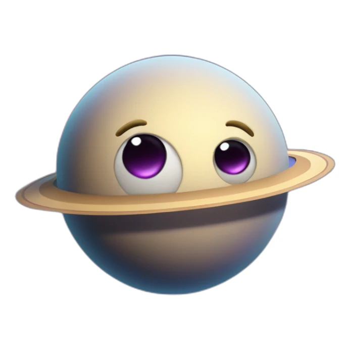 planet Saturn with a cartoon face with rolling eyes sticker