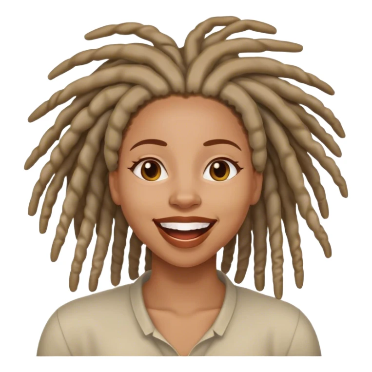 Black woman with locs happy sticker