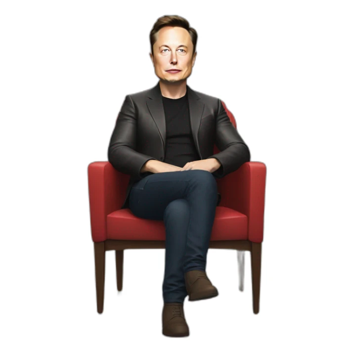Elon musk sitting on a chair  sticker