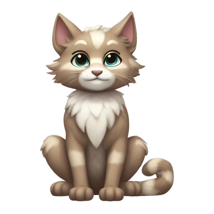 Furry, sparkle, iridescent, colorful, pastel, edgy, cool, fantasy beautiful, brown, beige, white, divine, godly, angelic, animal, anthro, full body, fursona, feline sticker