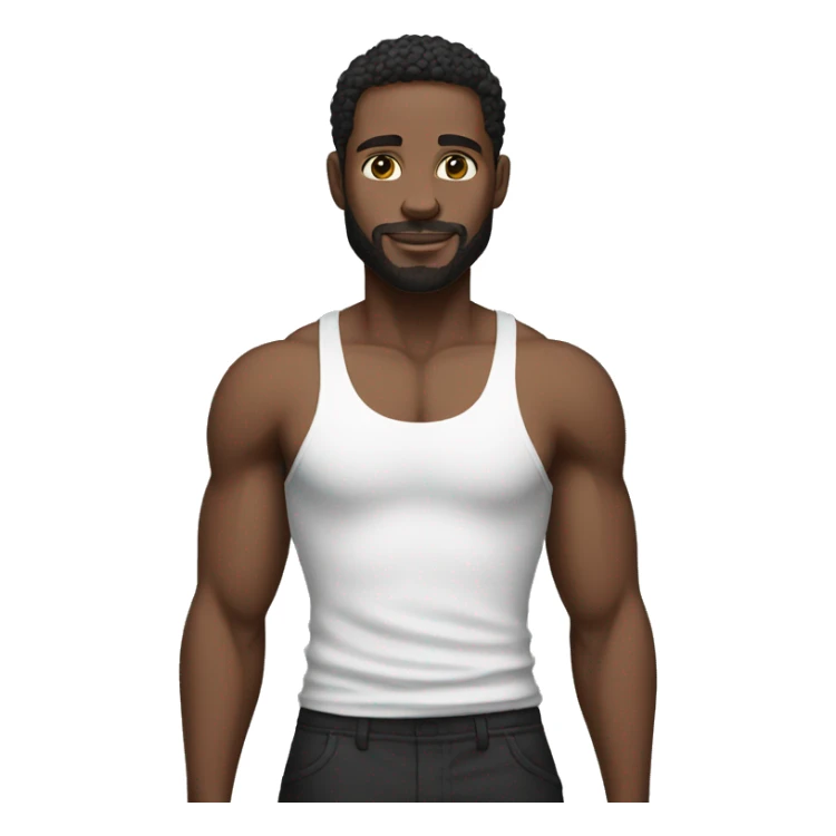 black man wearing a white tank top and black pants sticker