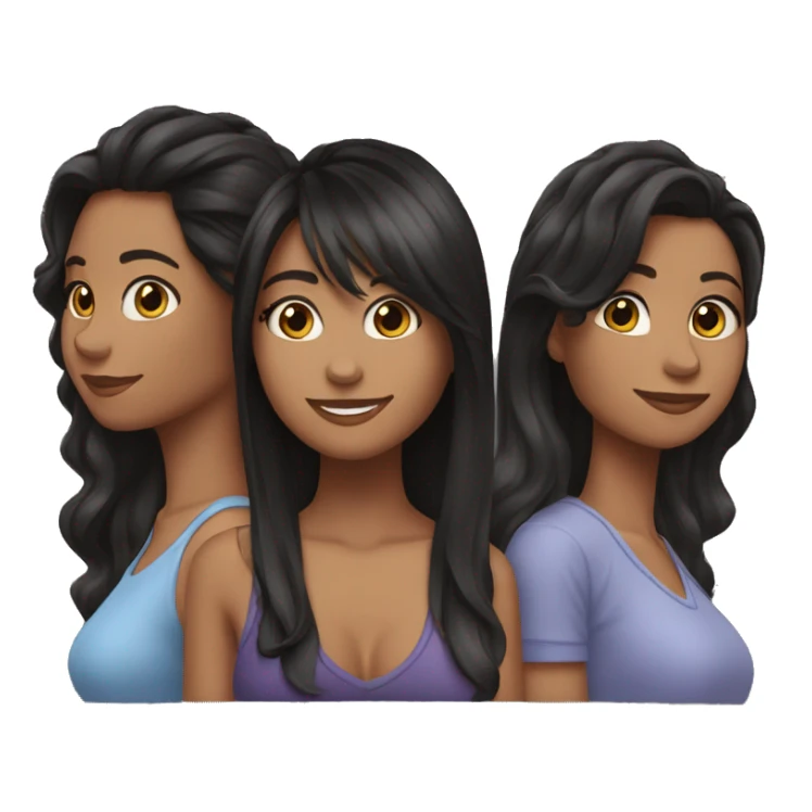 Mejores amigas cabello negro y lacio y pelo negro crespo sticker