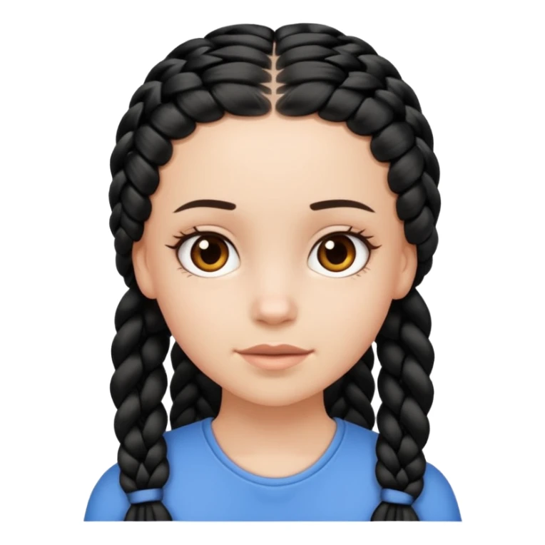 white girl 10 black braids sticker
