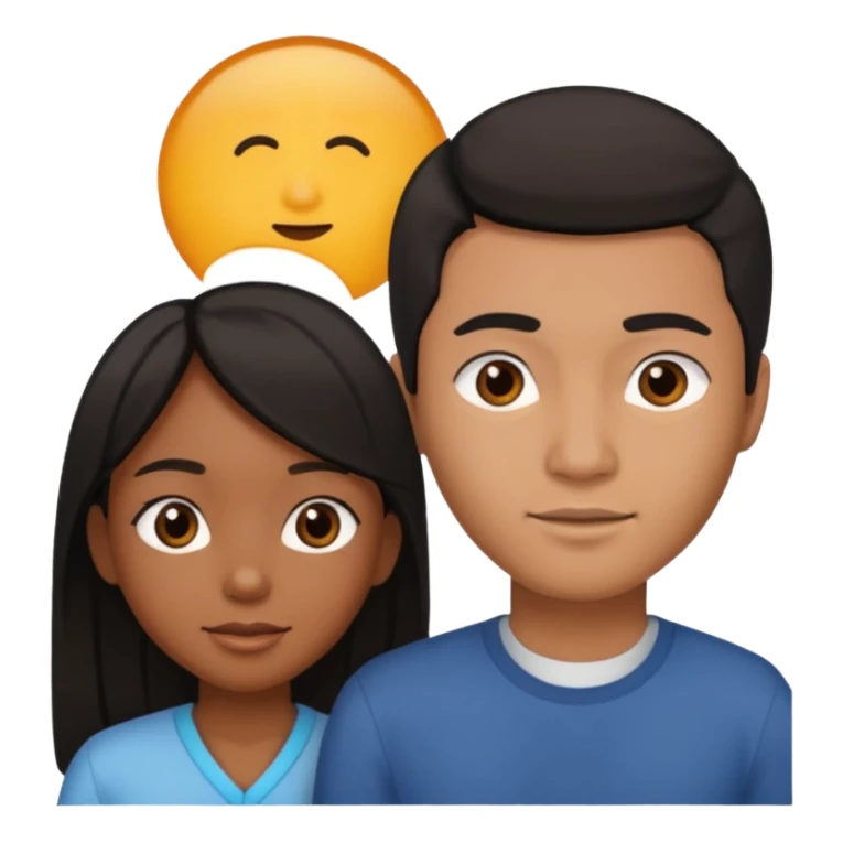 black girl straight hair asian man couple sticker