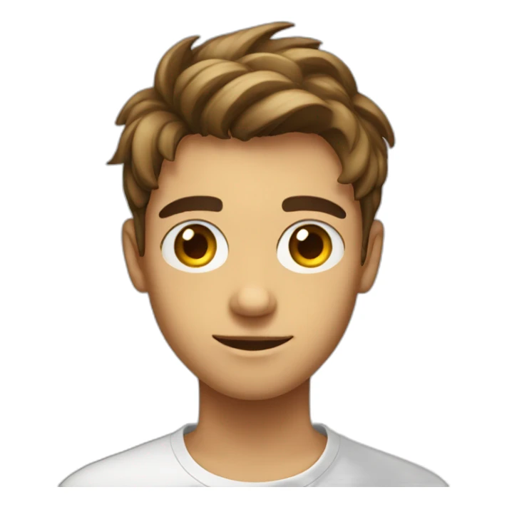 Young man with social media icon in bis eyes sticker