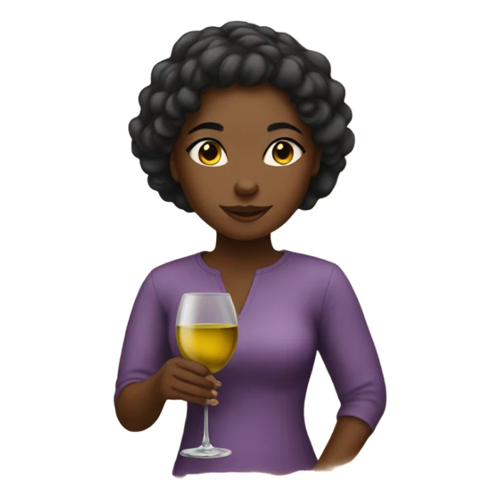 African American girl drinking Wine sticker