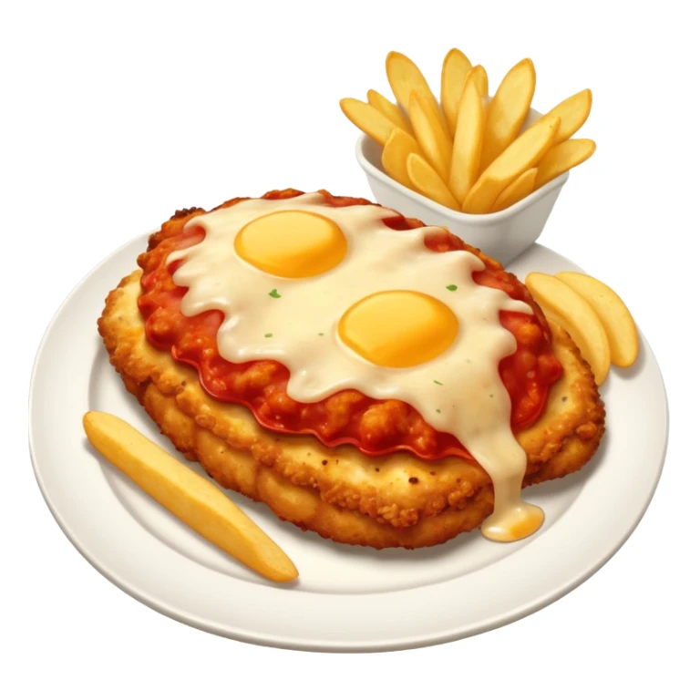 Chicken parmigiana with chips sticker