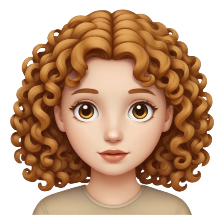 a white skin girl with curly light brown hair sticker