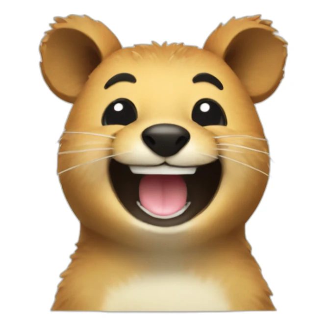 skinny happy quokka smile with sushi sticker