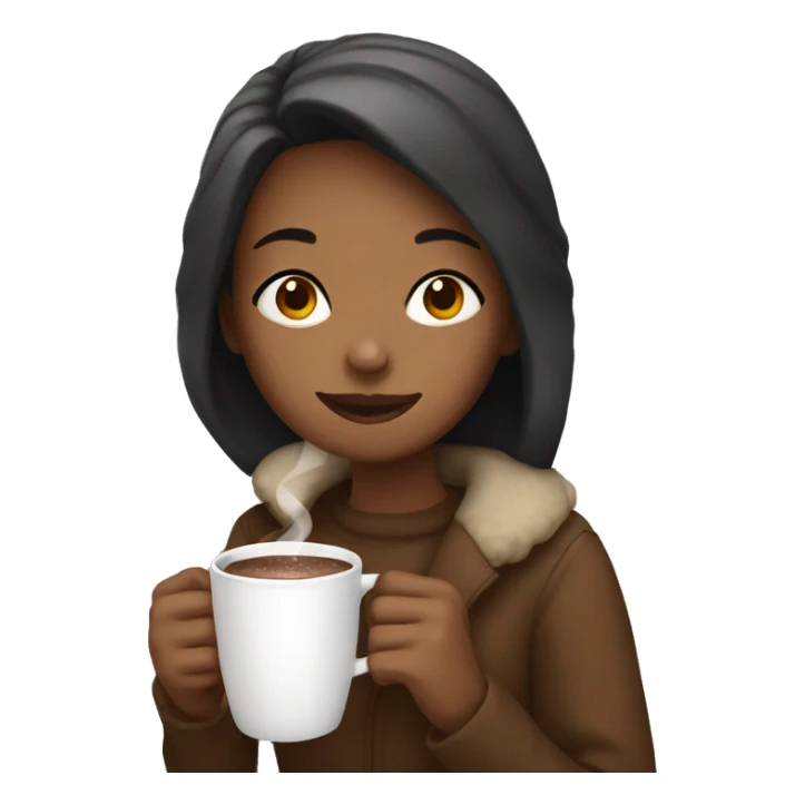 Girl drinking hot chocolate sticker