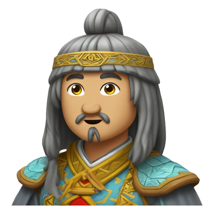 Genghis Khan sends an air kiss and hearts sticker