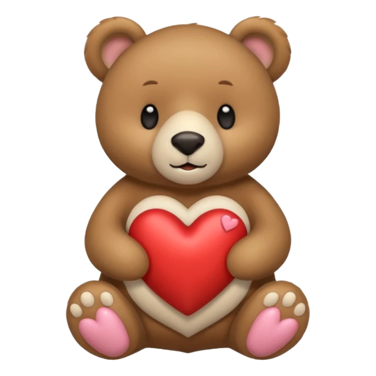 un oso sosteniendo un corazón blanco sticker